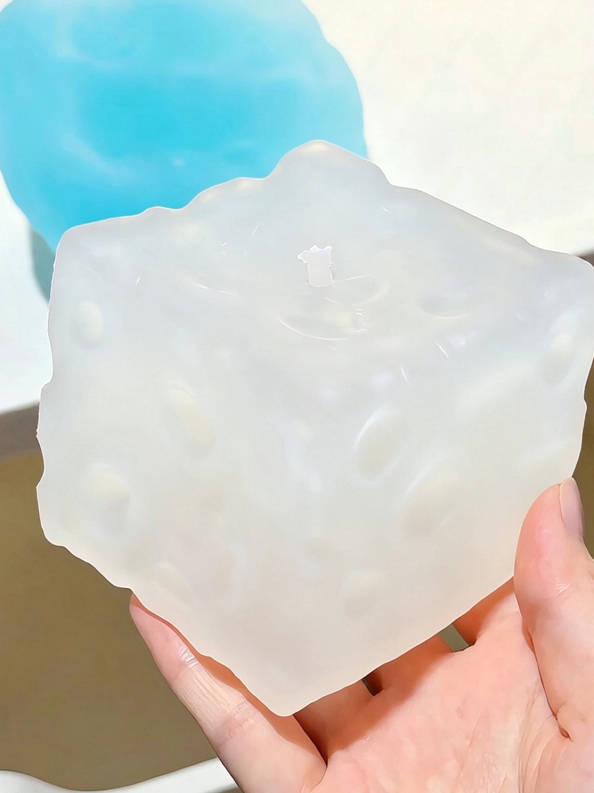 Ice-Skin Big Cheese Squishy Ball | Handmade | Vaseline Core | 7cm