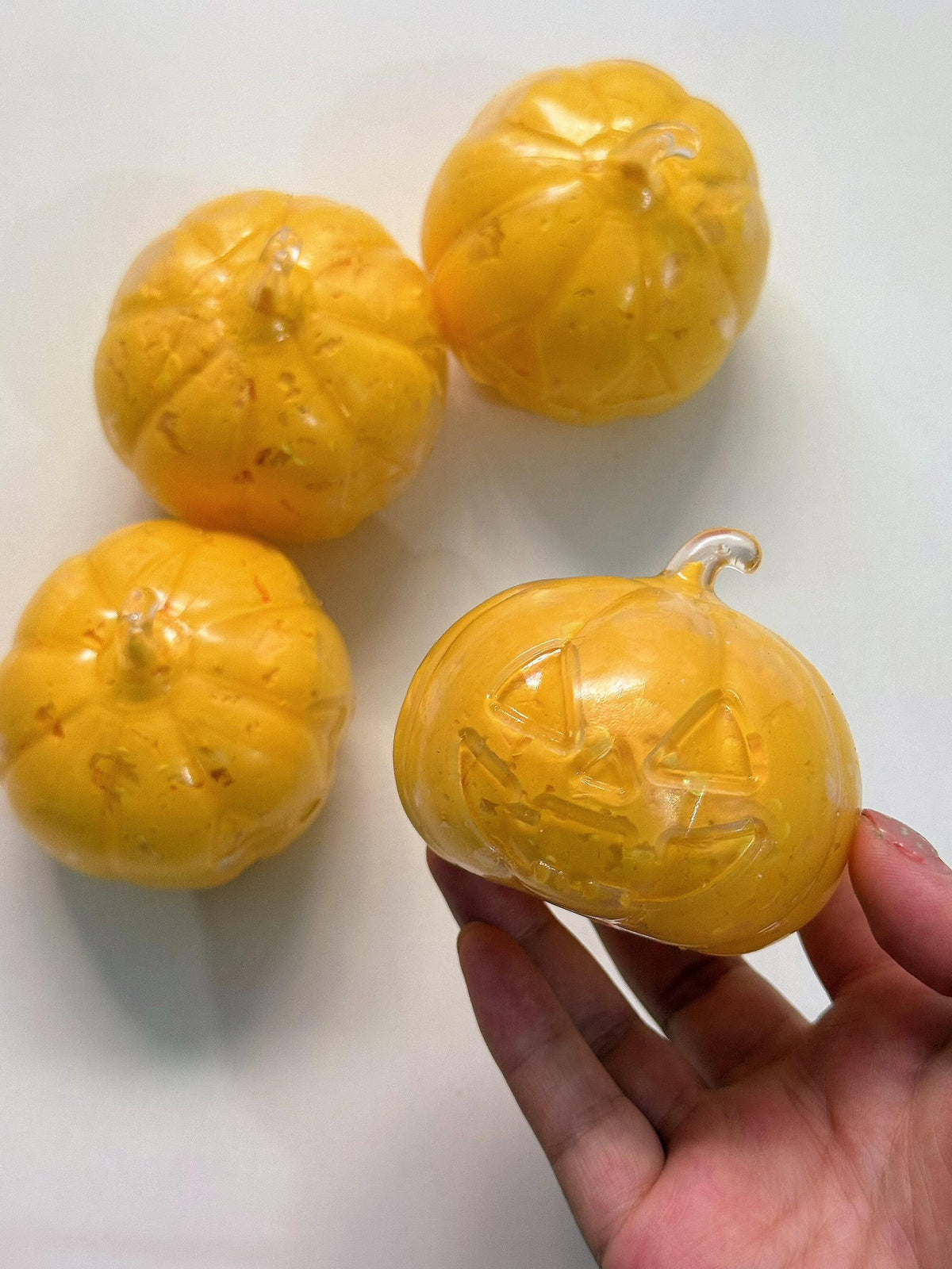 Halloween Pumpkin Sequin Squishy | Handmade Patchwork Block Squishy Toy