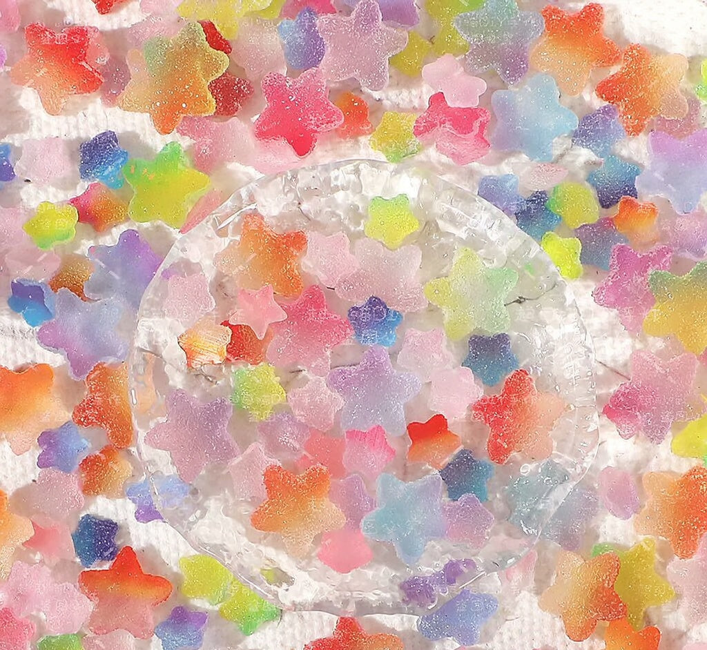 Glow gradient sugar stars - Mixed 10-18mm